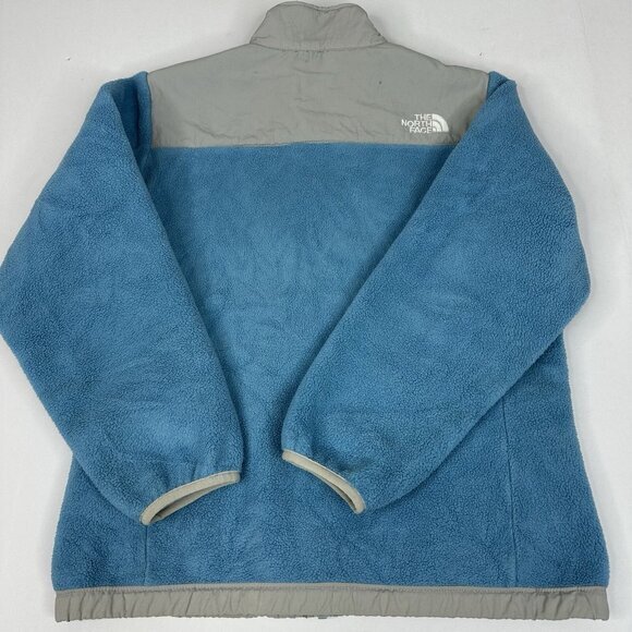 The North Face Girl's Blue‎ Gray Vintage Denali Polartec Full Zip Jacket L/C41 - Picture 9 of 16